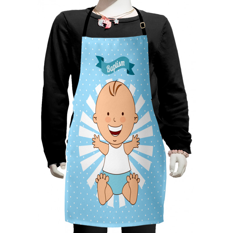 Happy Boy on Stripes Kids Apron