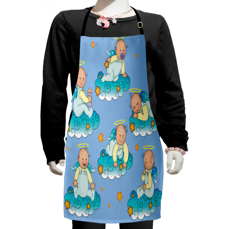 Babies on Clouds in Cartoon Kids Apron