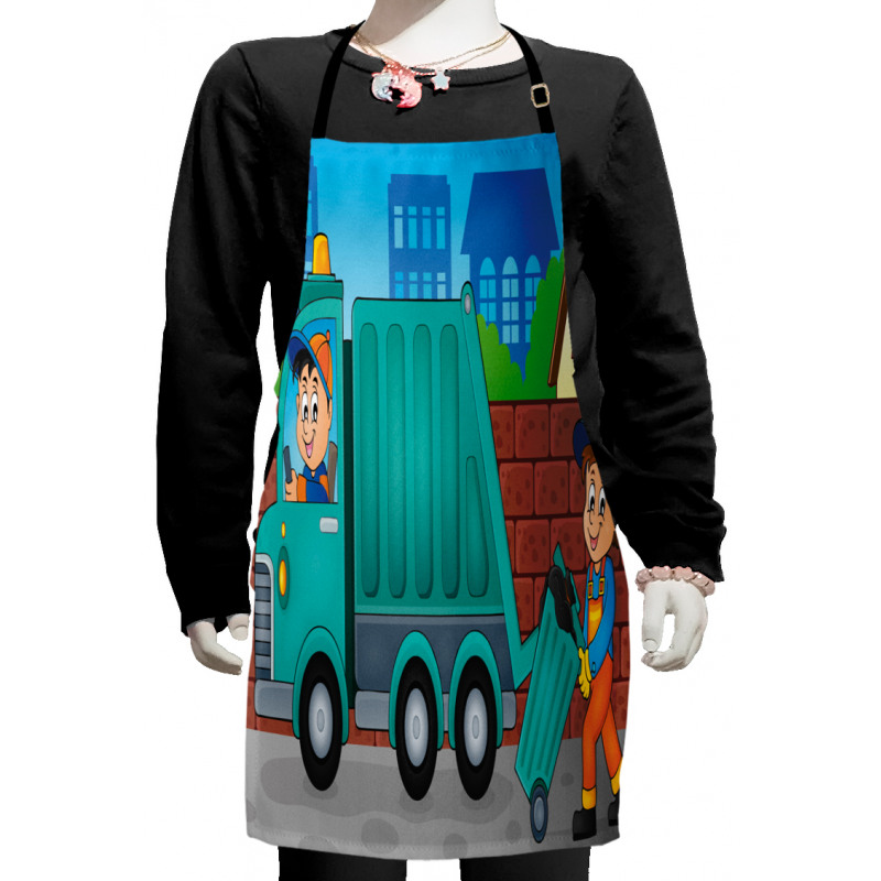 Waste Vehicle and Men Kids Apron