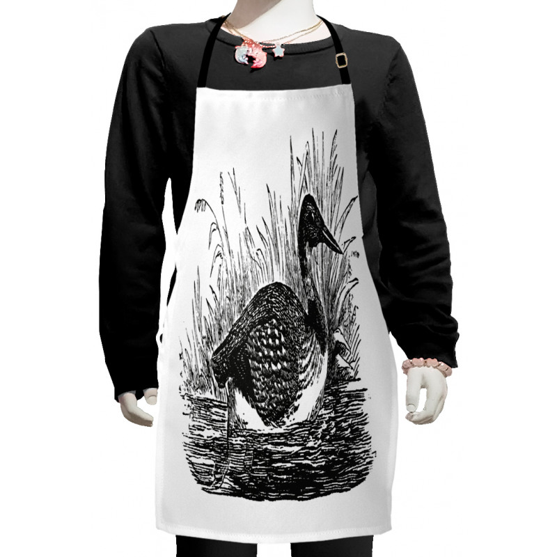 Monochrome Sketchy Artwork Kids Apron