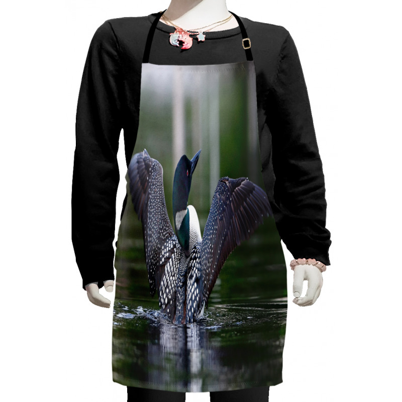 Image of Common Loon on Water Kids Apron