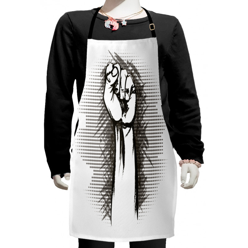 Chalk Style Raised Fist Kids Apron