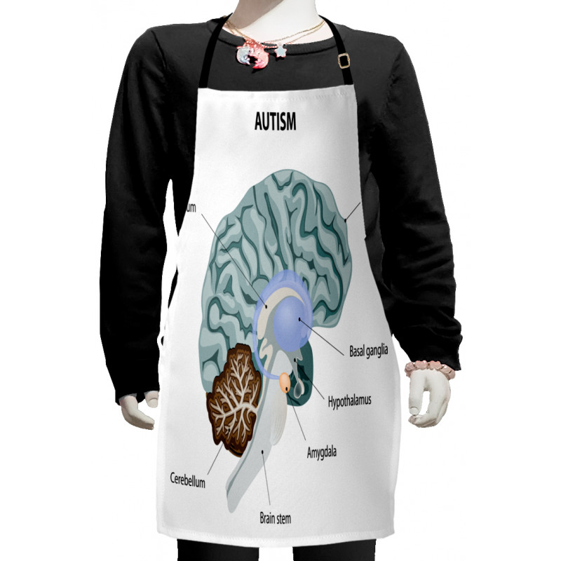 Human Brain with Parts Named Kids Apron