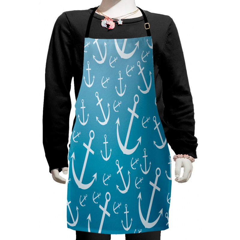 Repetitive Sea Elements Kids Apron