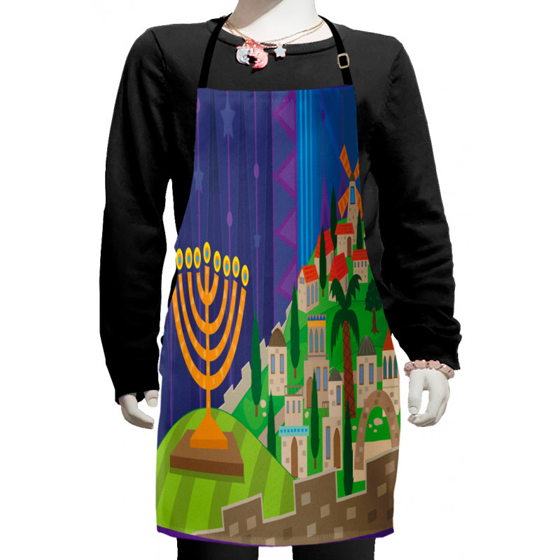 Hanukkah Night Menorah Kids Apron