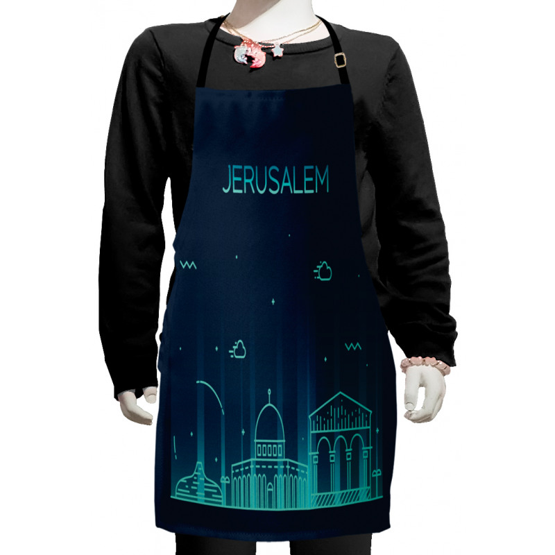 Detailed Modern Skyline Kids Apron