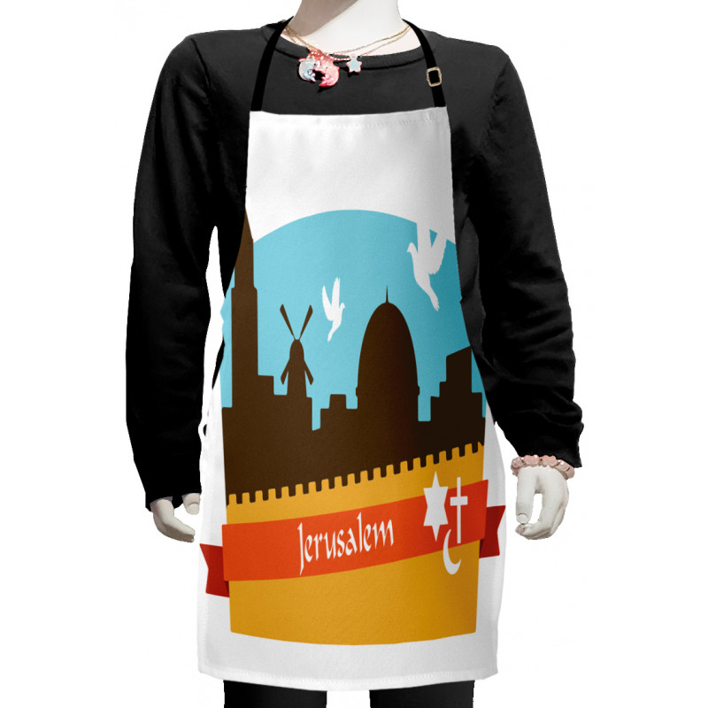 Graphical City Silhouette Kids Apron