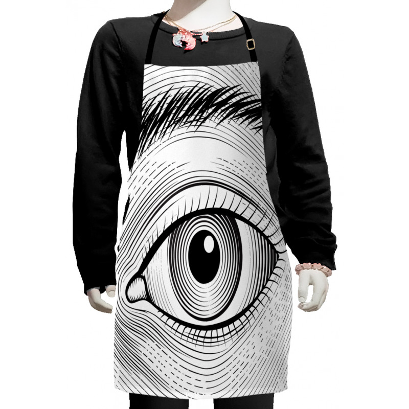 Macro Outline of Humans Eye Kids Apron