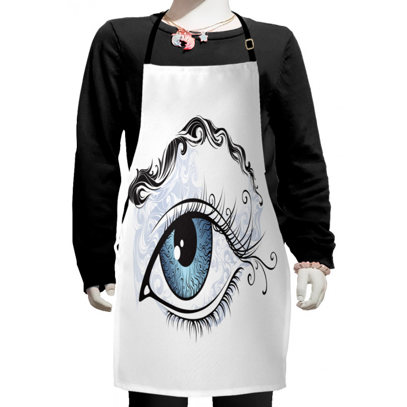 Eye Drawing with Curves Kids Apron