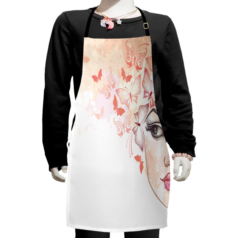 Half Face and Butterflies Kids Apron