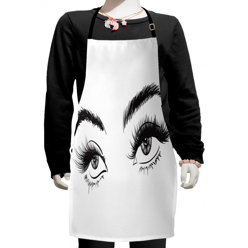 Sketchy Monochromatic Art Kids Apron