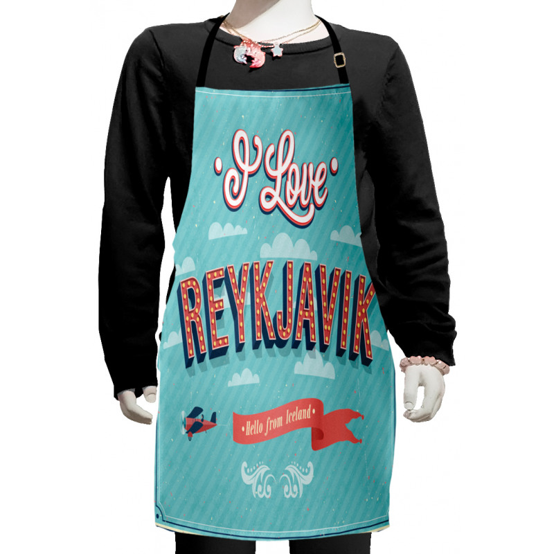 I Love Reykjavik Vintage Kids Apron