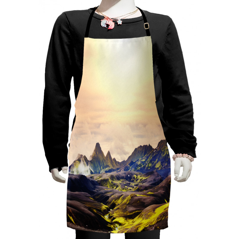 Graphical Icelandic Scenery Kids Apron