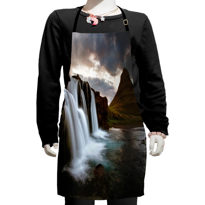 Cloudy Waterfall Volcanic Kids Apron