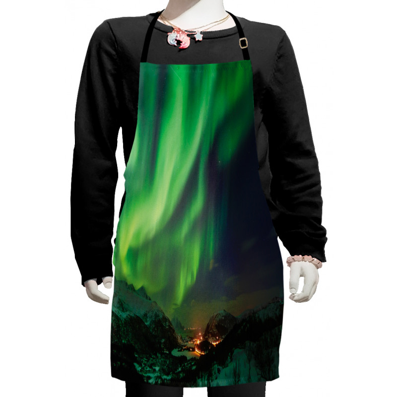 Aurora Borealis Green Tones Kids Apron