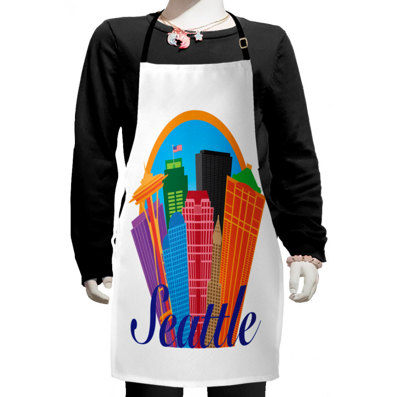 City Buildings Flag Kids Apron