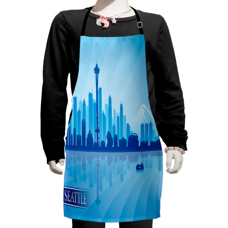 Shadowy Urban Scene Kids Apron