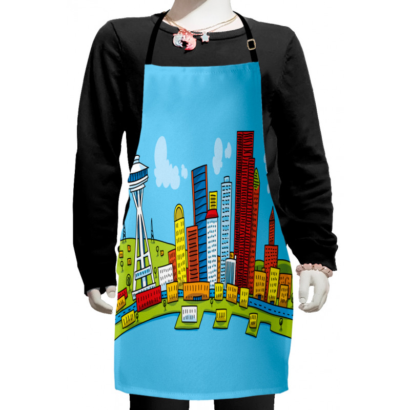 Cartoon Scene Art Kids Apron