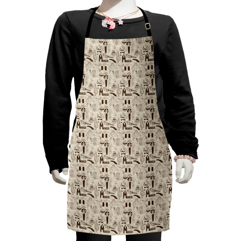 Sketch Cultural Item Pattern Kids Apron