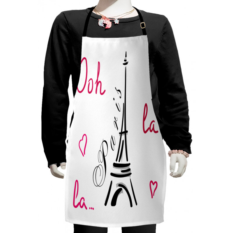 Eiffel Tower with Hearts Kids Apron