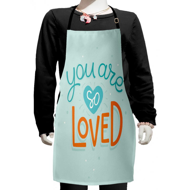 Funky Text Heart Art Kids Apron