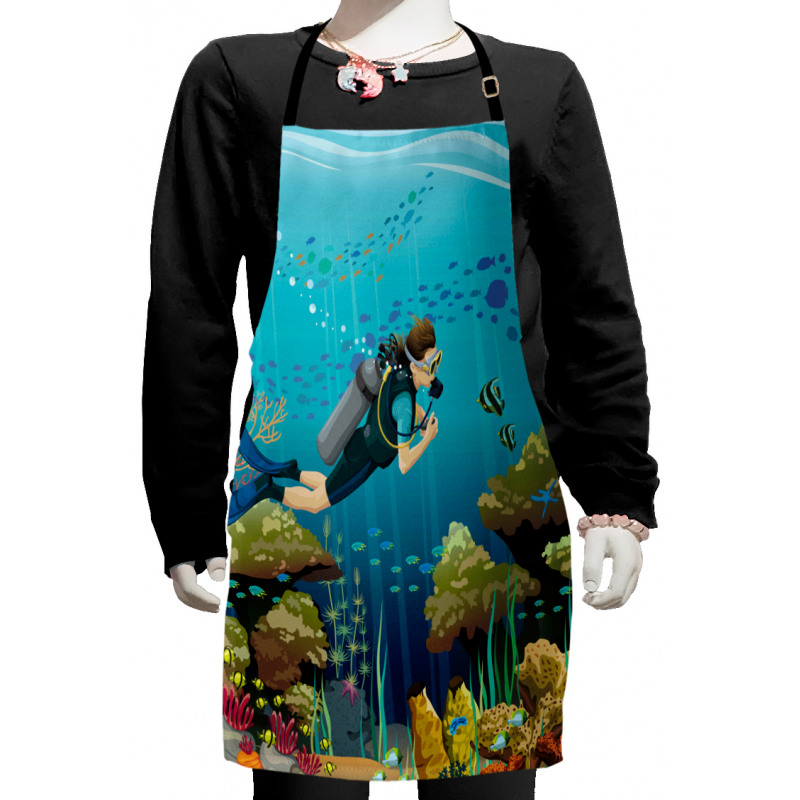 Colorful Underwater Exploring Kids Apron