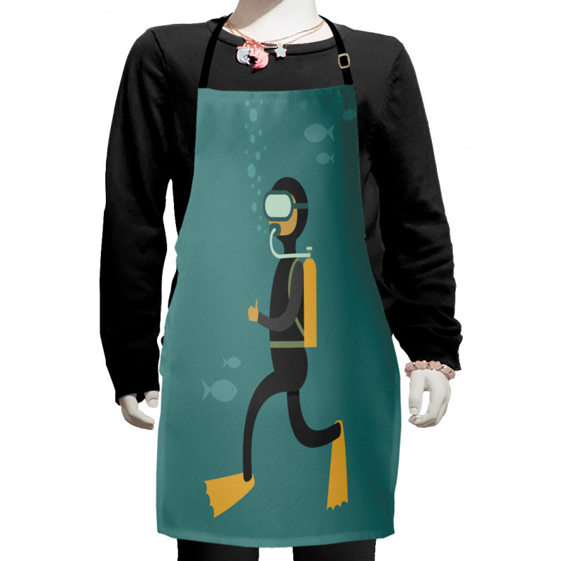 Man in Snorkels Underwater Kids Apron