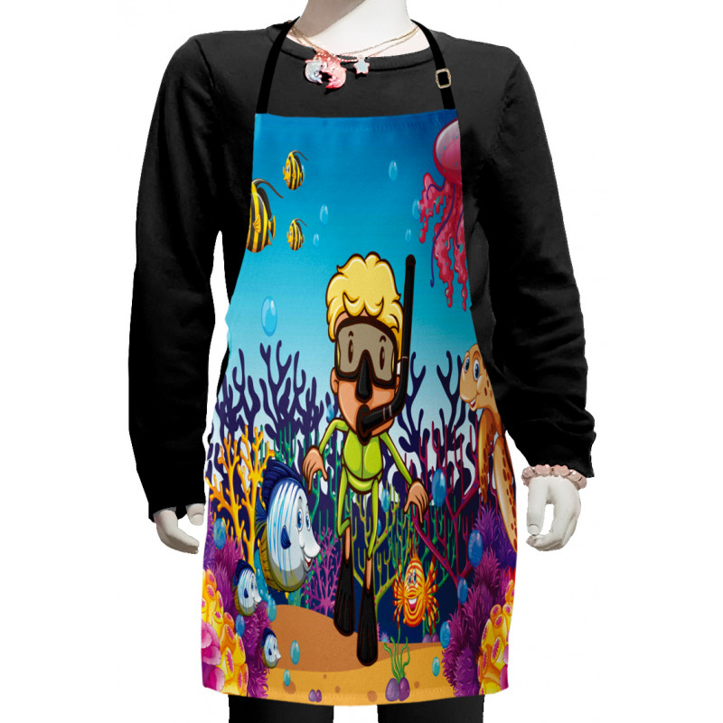 Illustration of Sea Life Kids Apron