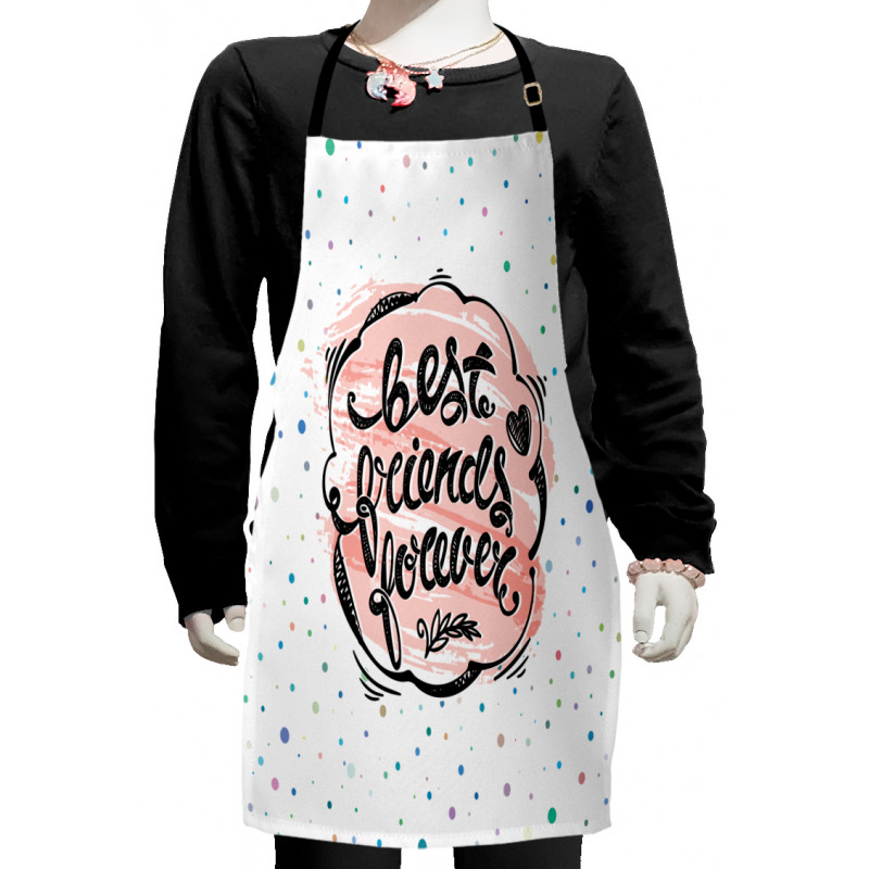 Vintage Wording Dots Kids Apron