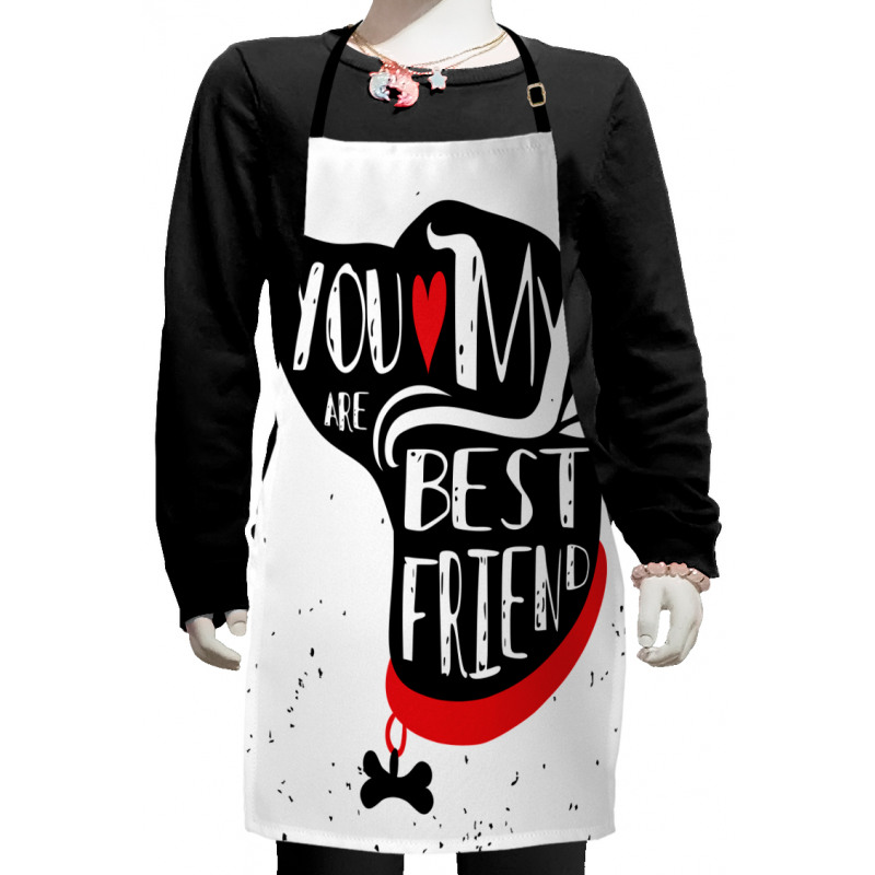 Text in a Dog Portrait Kids Apron