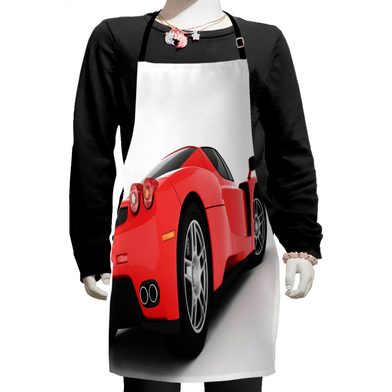 Red Super Sports Car Kids Apron