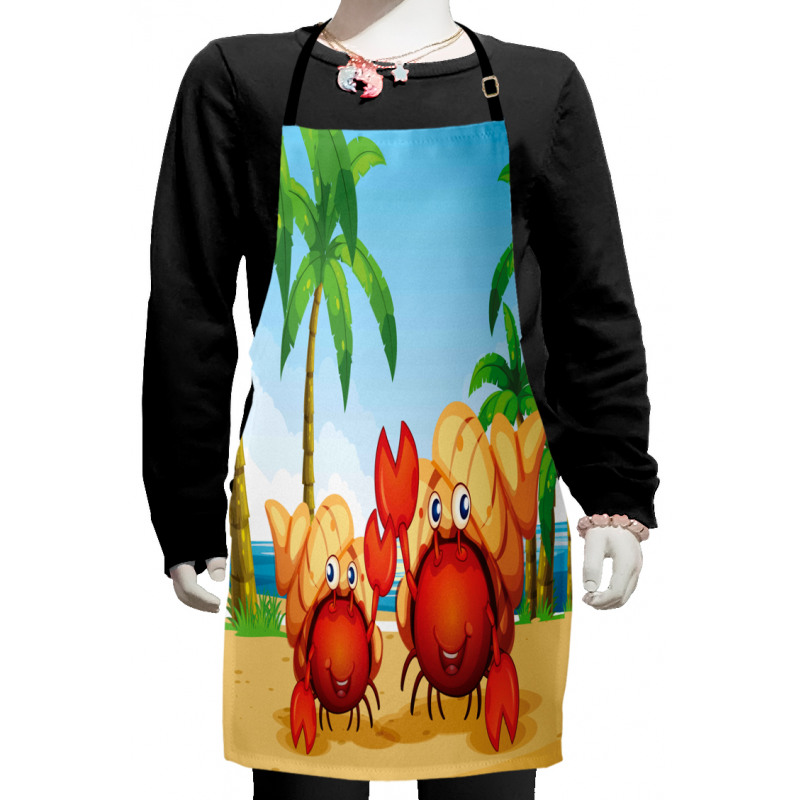 Crabs in Tropical Area Kids Apron