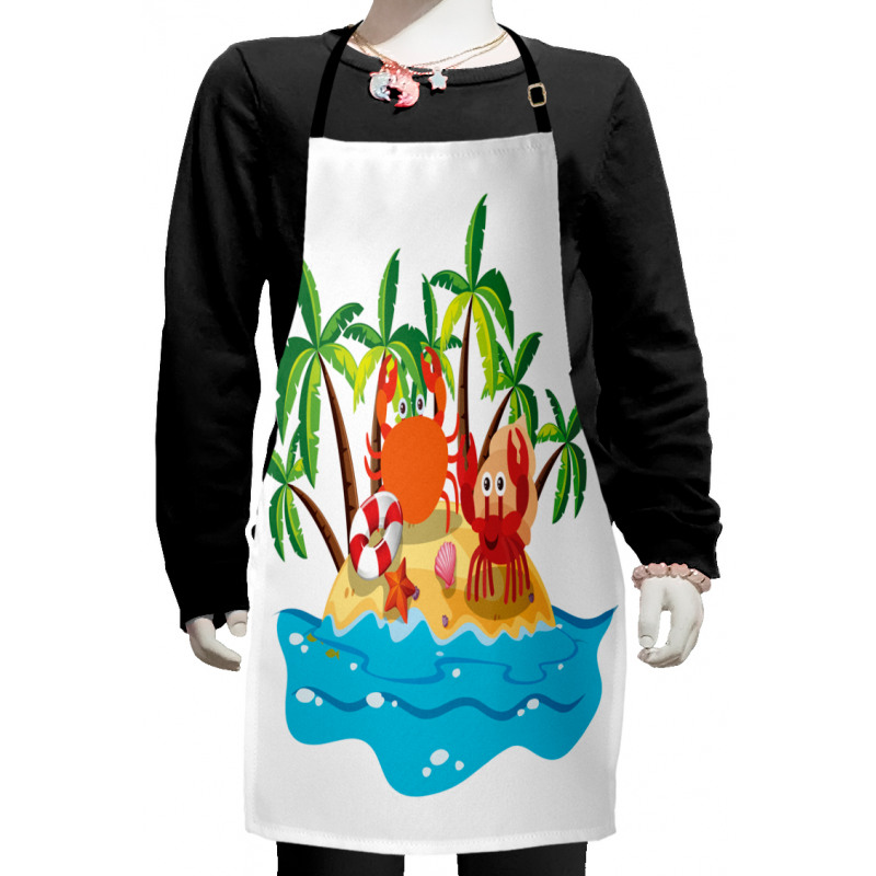 Exotic Island Cartoon Kids Apron