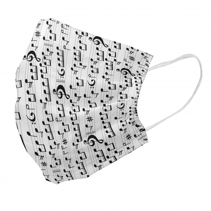 Music Face Mask Abstract Clef Sheet