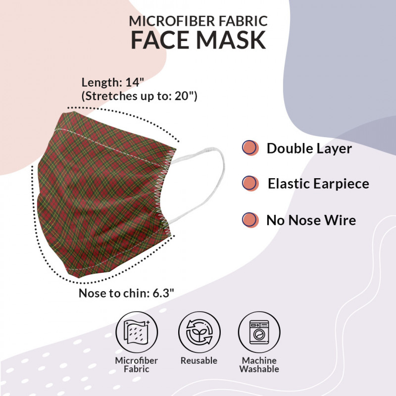 Checkered Face Mask Irish Tartan Xmas
