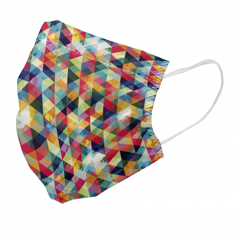 Abstract Triangle Face Mask Retro Motif 80s