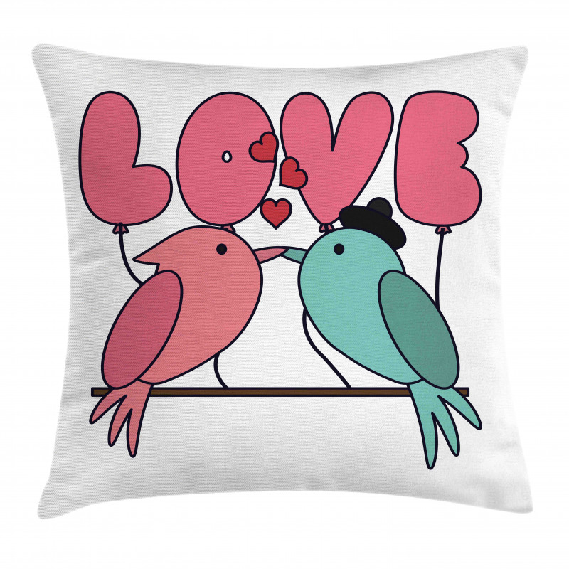 Aşk Minder Kılıfı Dal Üzerindeki Romantik Kuşlar Sevgililer Günü