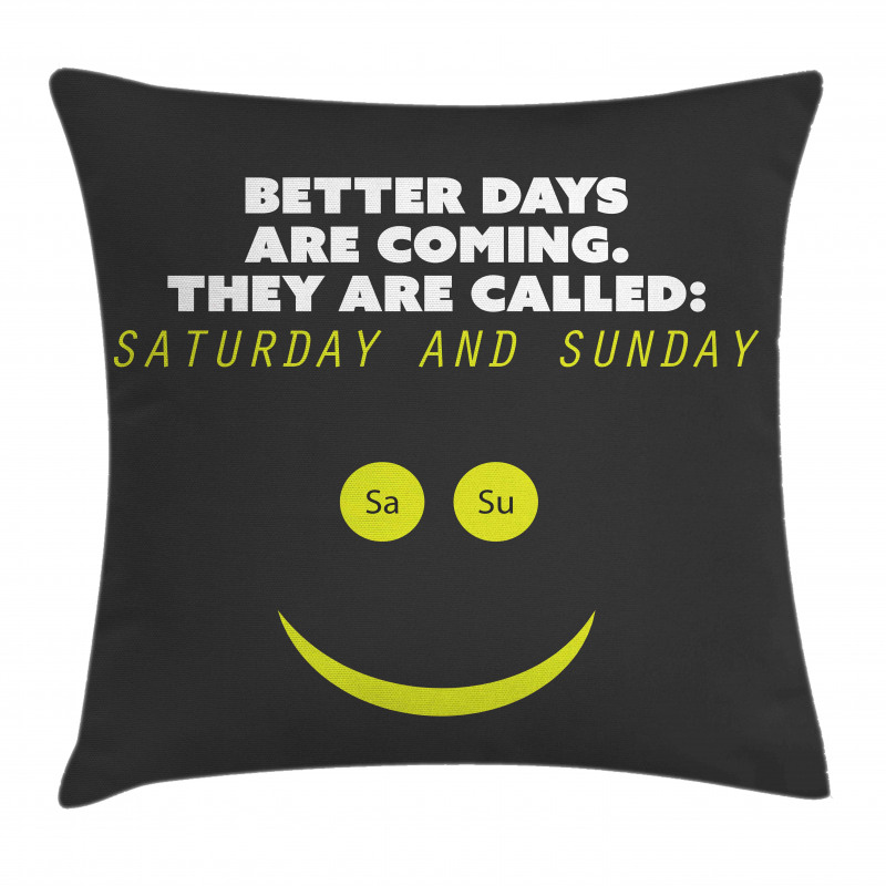 Humorous Weekend Words Smile Pillow Cover