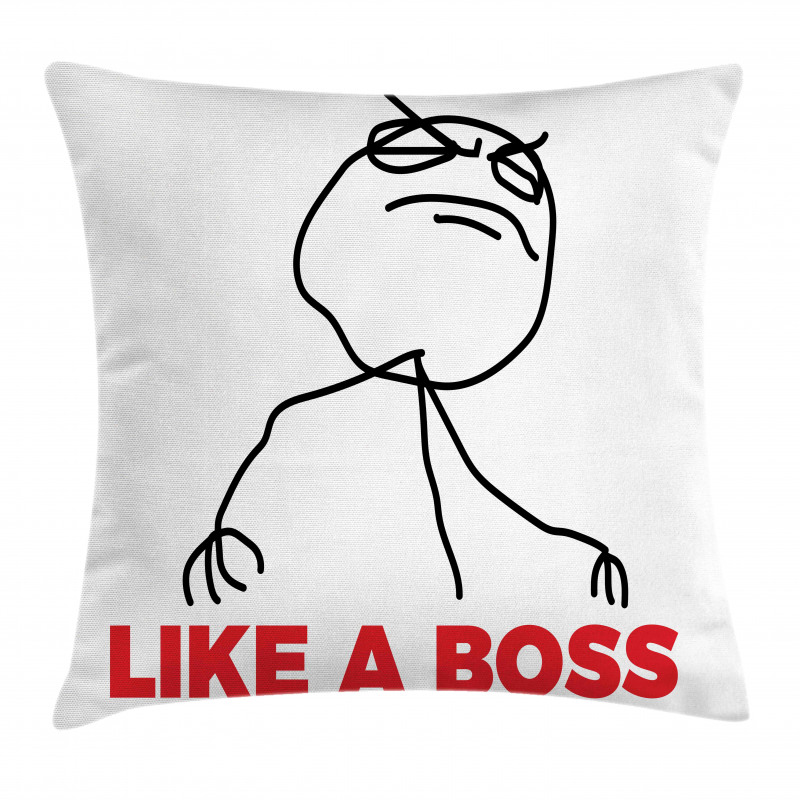 Cool Stickman and Like a Boss Pillow Cover