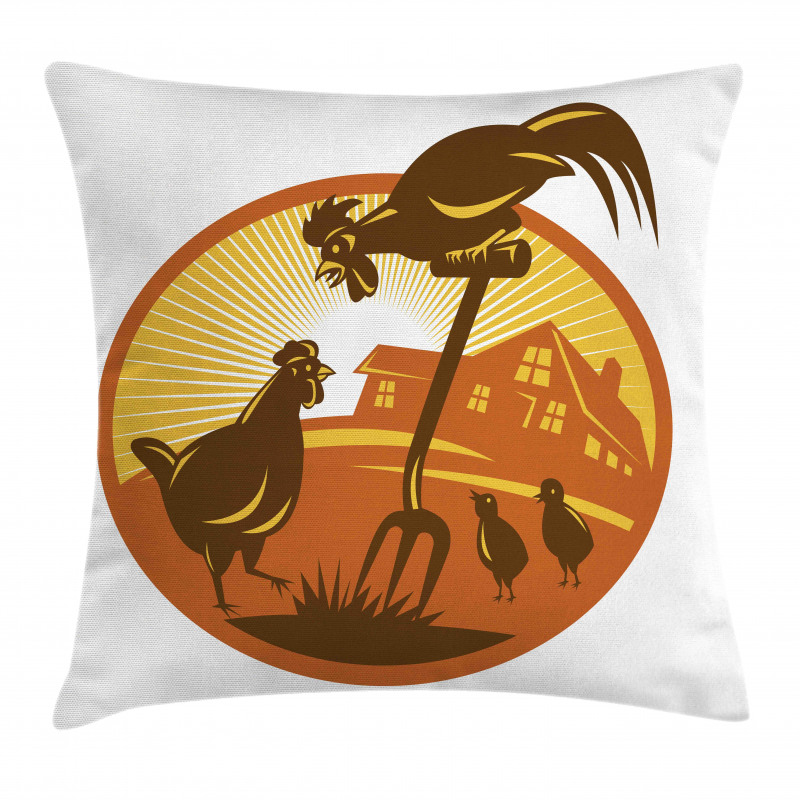 Retro Countryside Pillow Cover