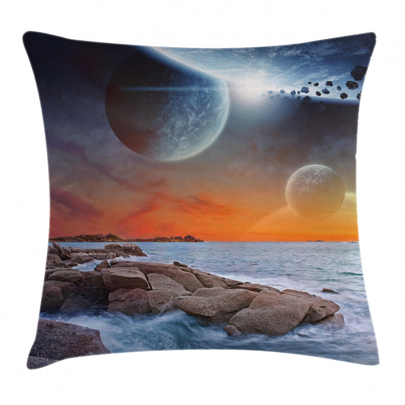Planet Landscape View Pillow Cover