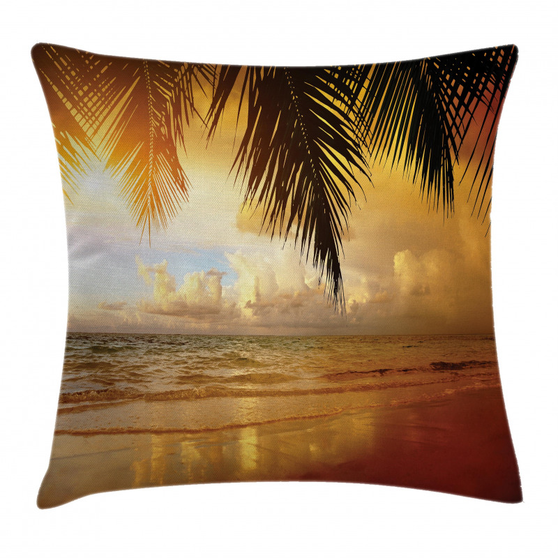 Sunset Caribbean Palms Pillow Cover