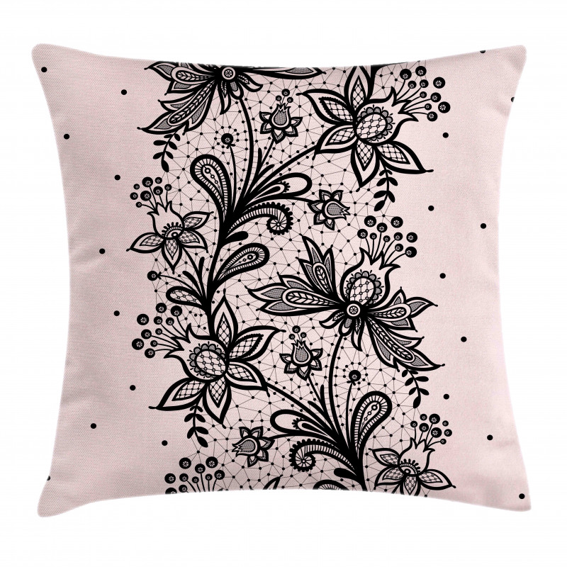 Botanical Lace Look Motif Pillow Cover