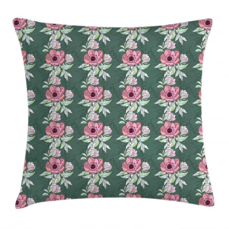 Zentangle Clematis Art Pillow Cover