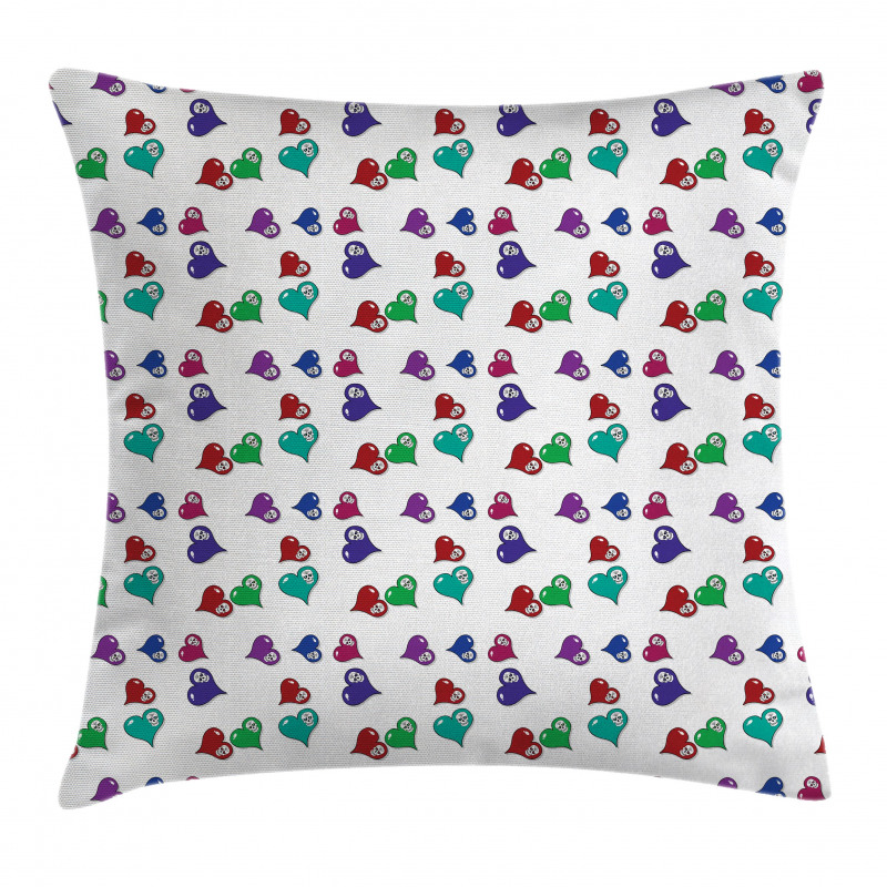 Hearts and Skulls Pillow Cover