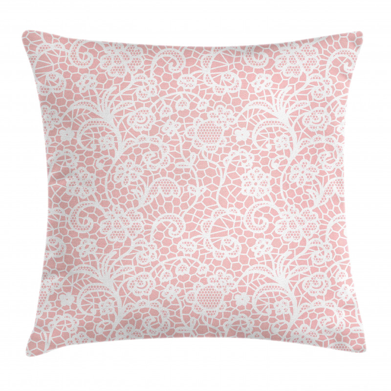 Floral Hexagon Lace Grids Pillow Cover