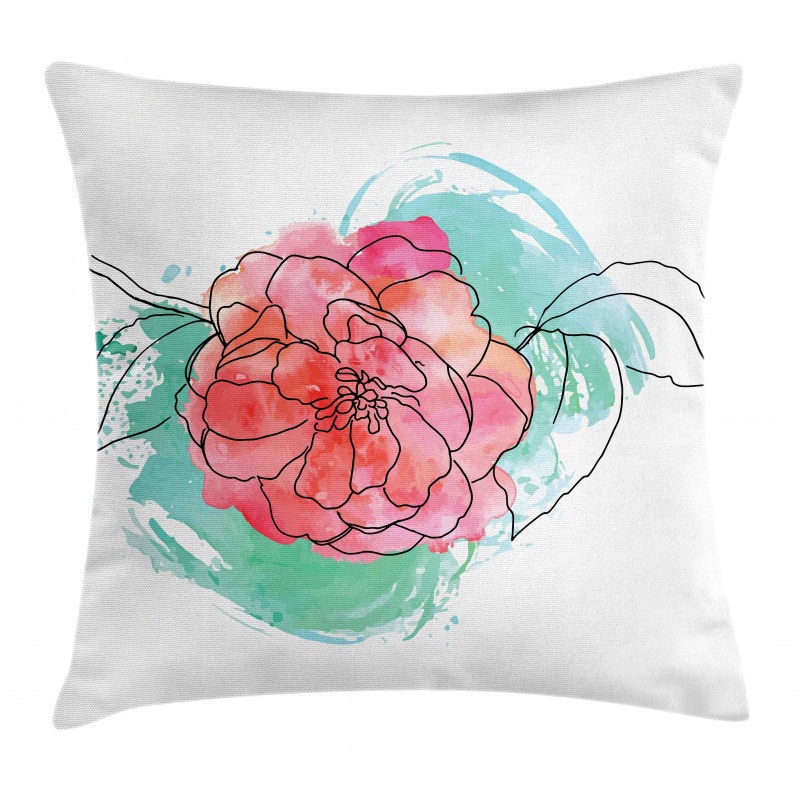 Camellia Grunge Art Pillow Cover