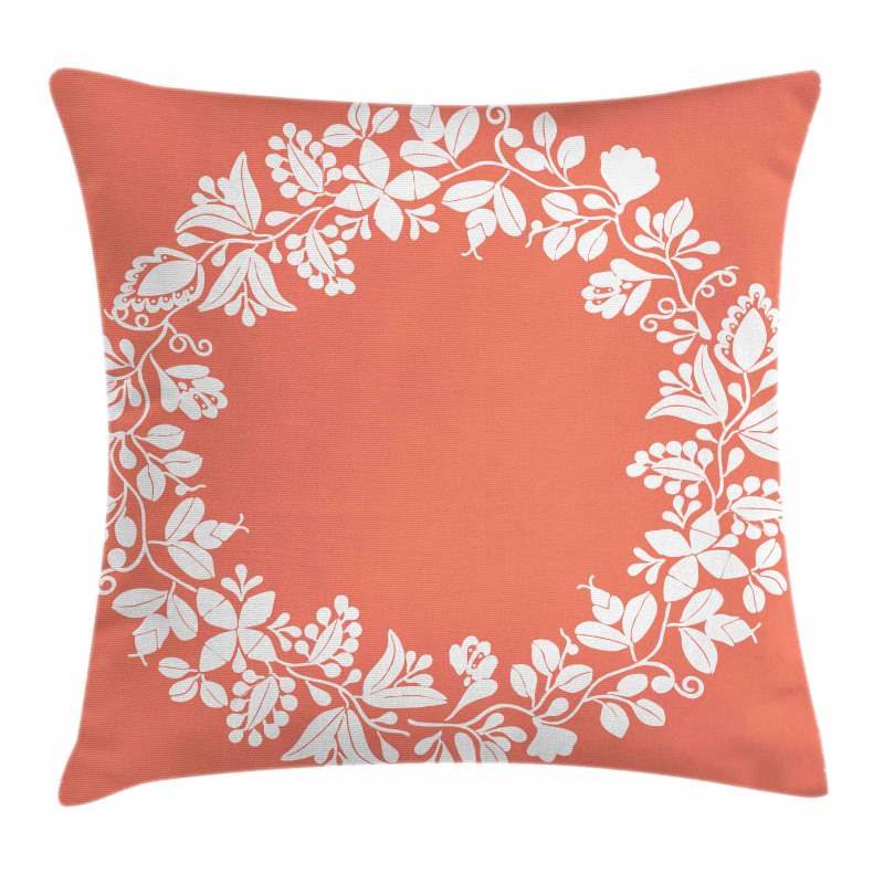 Monochrome Botany Wreath Pillow Cover