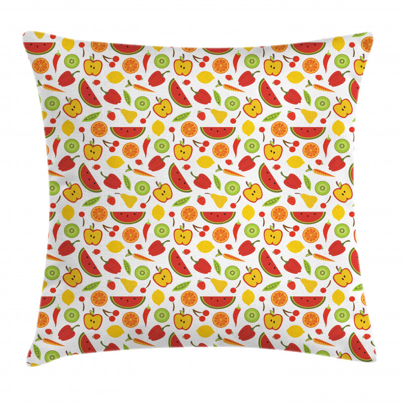 Delicious Pattern in Cartoon Pillow Cover