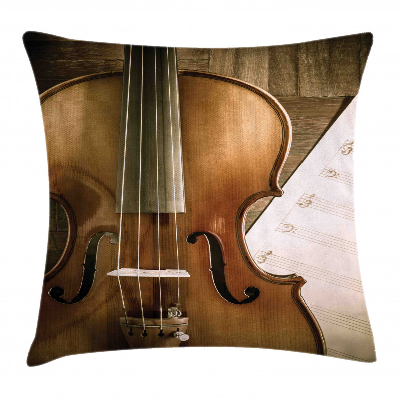 Instrument and Music Sheet Pillow Cover